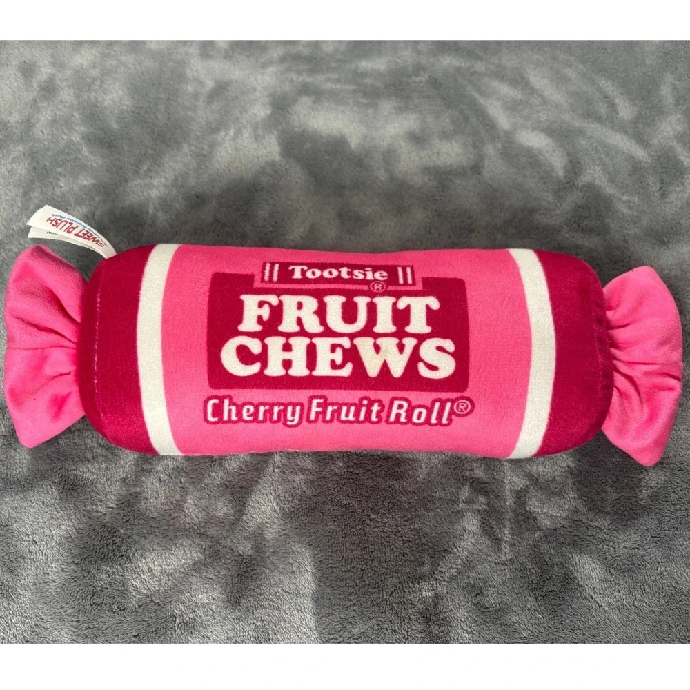 Tootsie Fruit Chews Cherry Plush Toy Factory Candy Wrapper Pink Stuffed Toy 12in